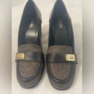 Michael Kors Brown Mid Parma Loafer Pump.            #michaelkorsshoes#